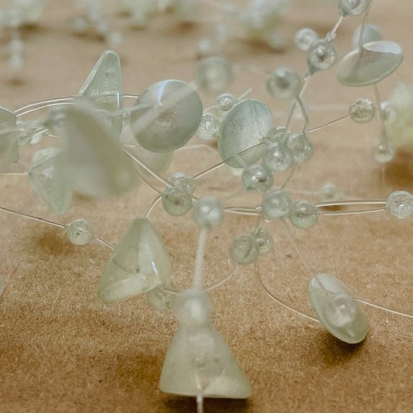 EUC Bead Spray String Decoration, Off-White/Pale Celery, Acrylic, 64" L, Party - Picture 3 of 4